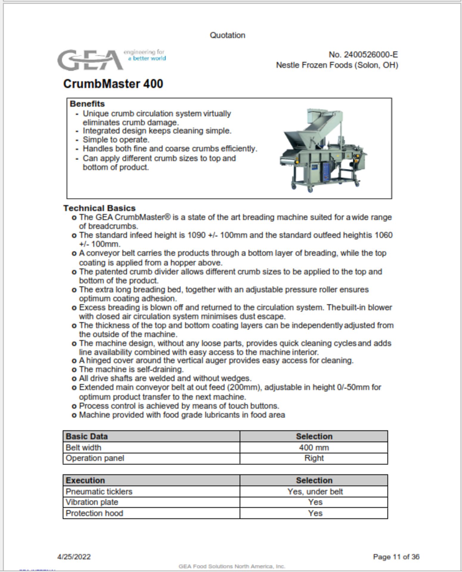 2022 GEA CrumbMaster 400 S/S Breading Machine - Image 15 of 15