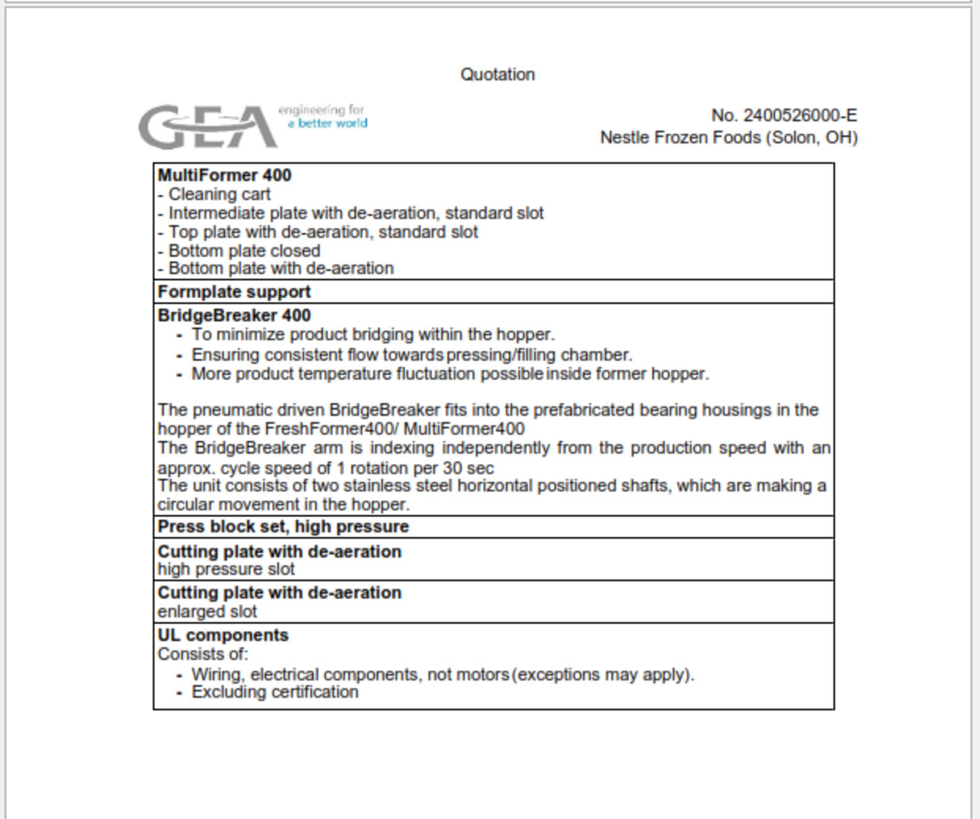 2022 GEA S/S Multiformer 400 - Image 28 of 32