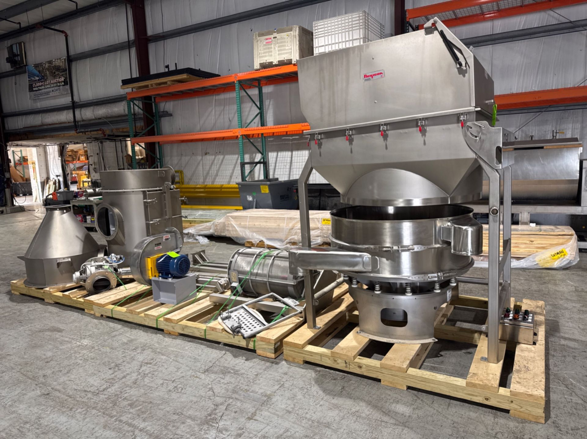 Sweco 46 S/S Deck Sifter with Flexicon Bag Dump Station with Dust Collection System - Image 2 of 29