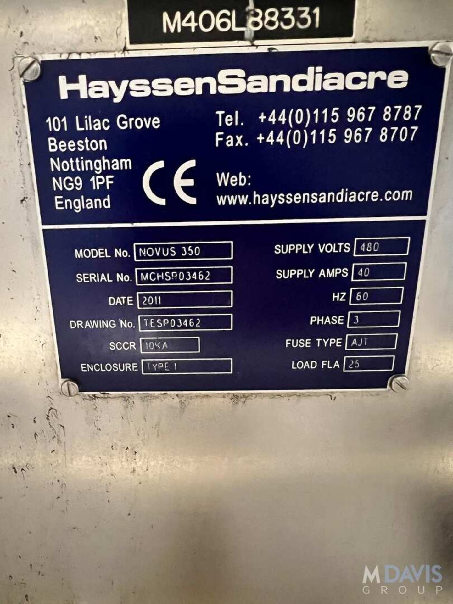 BARRY-WEHMILLER HAYSSEN SANDIACRE VERTICAL FORM FILL SEAL BAGGER, MODEL NOVUS 350, S/N MCHSP03462 ( - Image 12 of 18