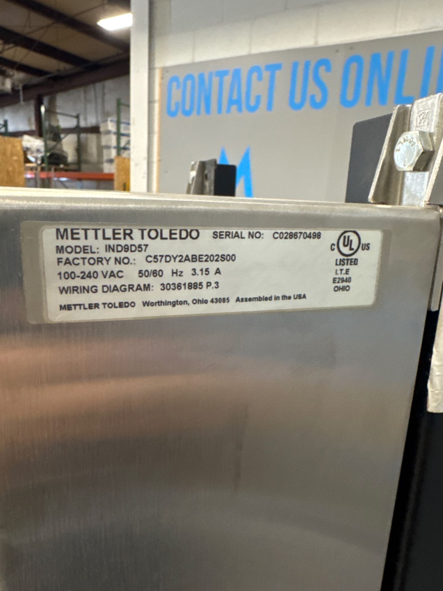 METTLER TOLEDO 100 LB. CAPACITY CONVEYOR SCALE - Image 8 of 10