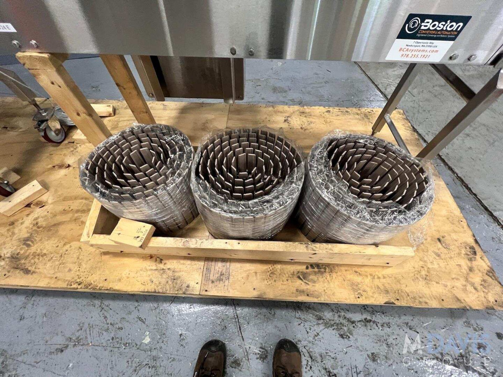 STRAIGHT SECTION OF B OSTON CONVEYOR WITH (3) ROLLS OF INTRALOX STYLE CONVEYOR, APPROX. 63 IN. L X 1 - Image 7 of 7