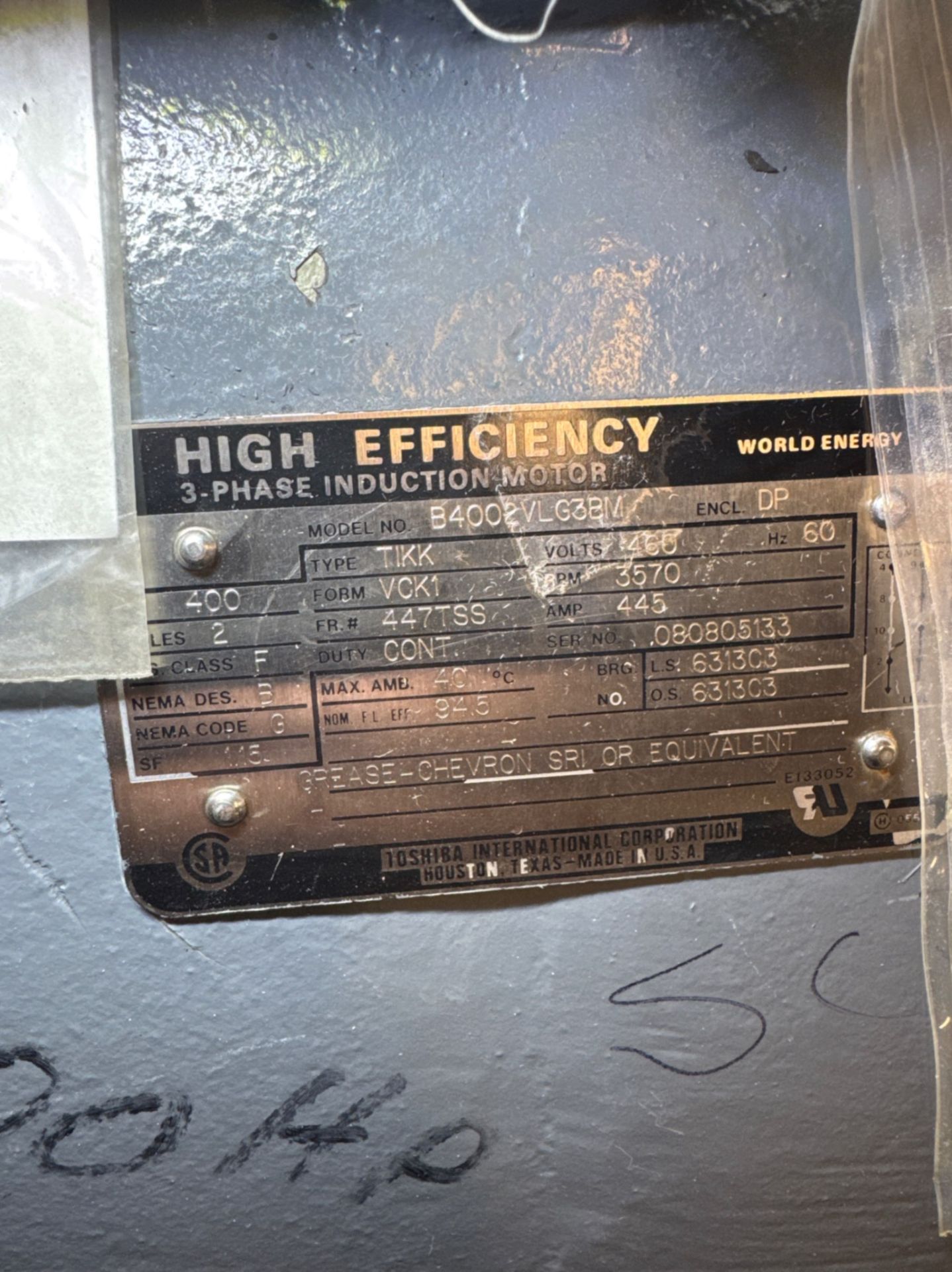 TOSHIBA 400 HP MOTOR - Image 6 of 6