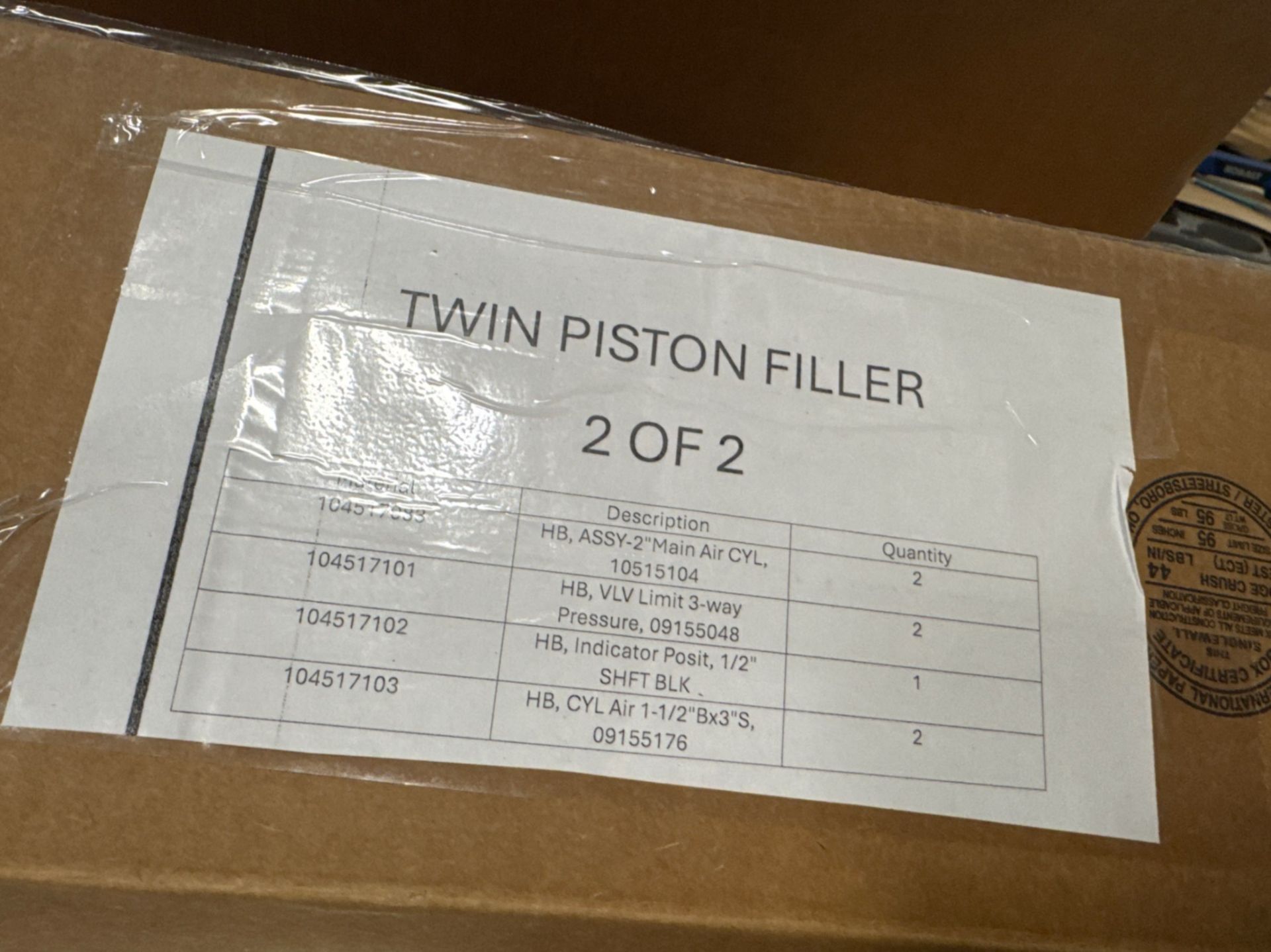 TWIN PISTON FILLER PARTS - Image 12 of 12