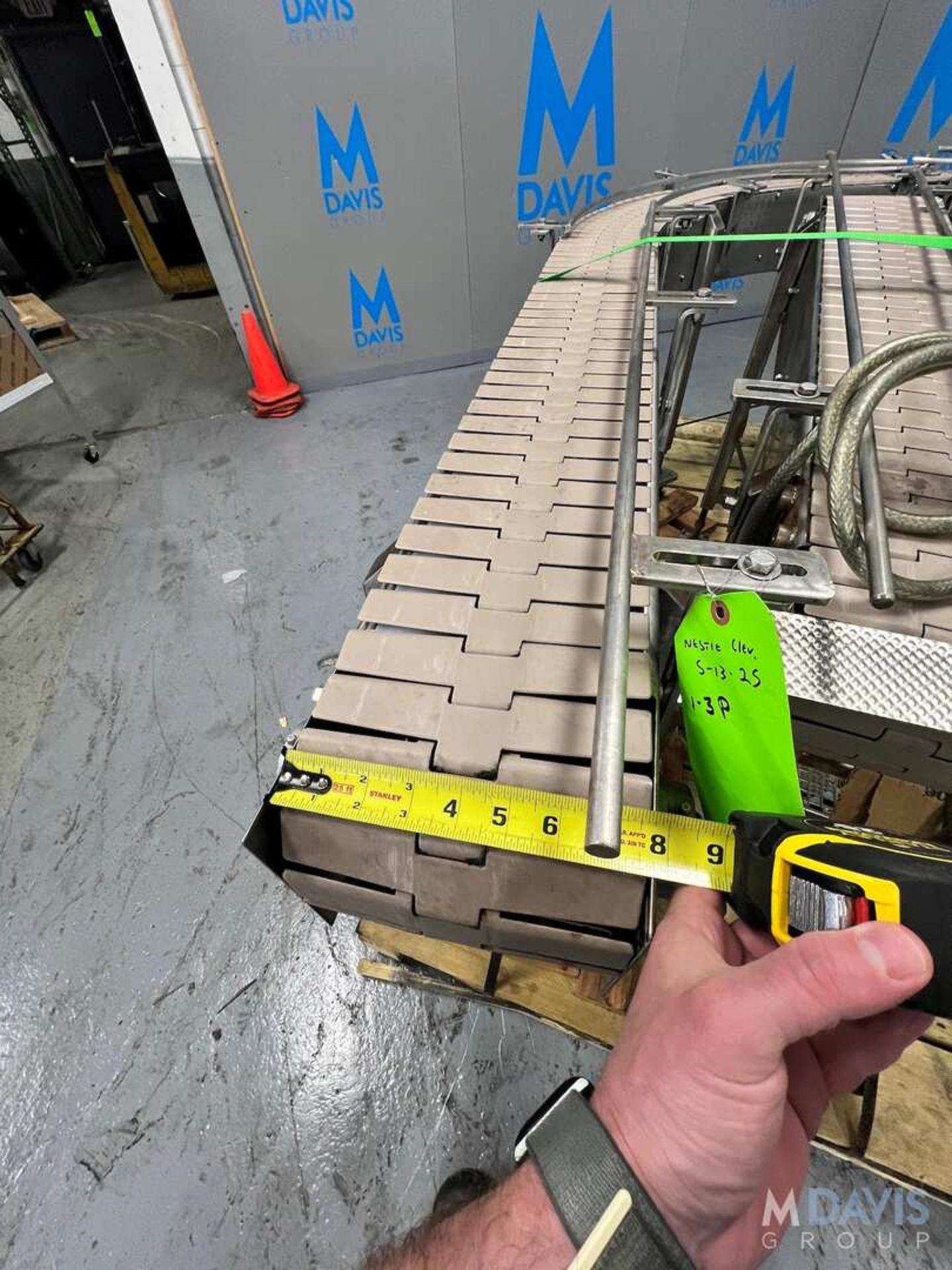 (3) SECTIONS OF CONVEYOR (2) STRAIGHT AND (1) 90 DEGREE, 90 DEGREE APPROX. 90 IN. LX 8 IN. W, STRAI - Image 13 of 25