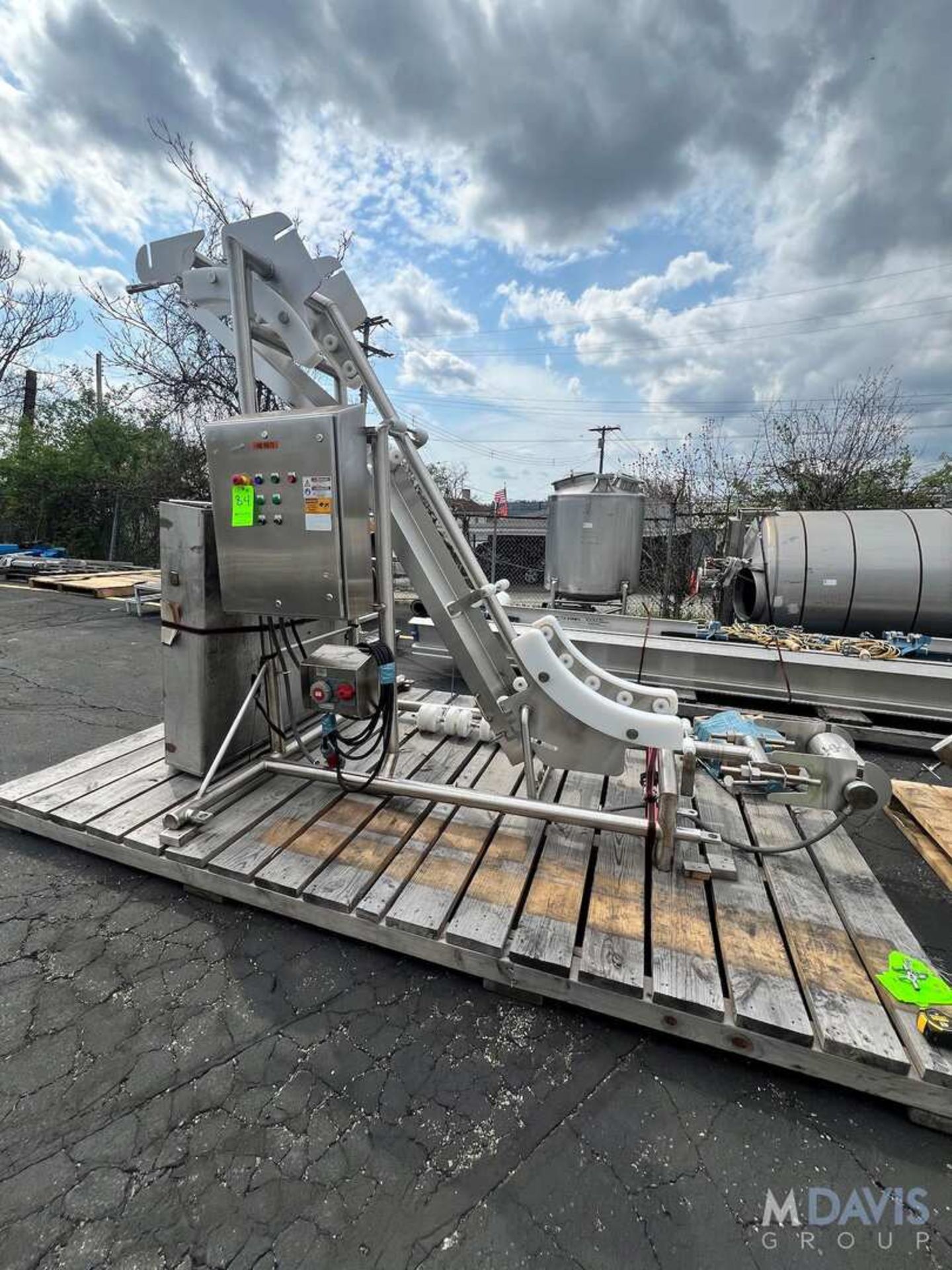 HARRIS PORTABLE S/S INCLINE CONVEYOR, MODEL H-V-I-14-65, S/N 80895-1, WITH RULMECA MOTORIZED 138LS P