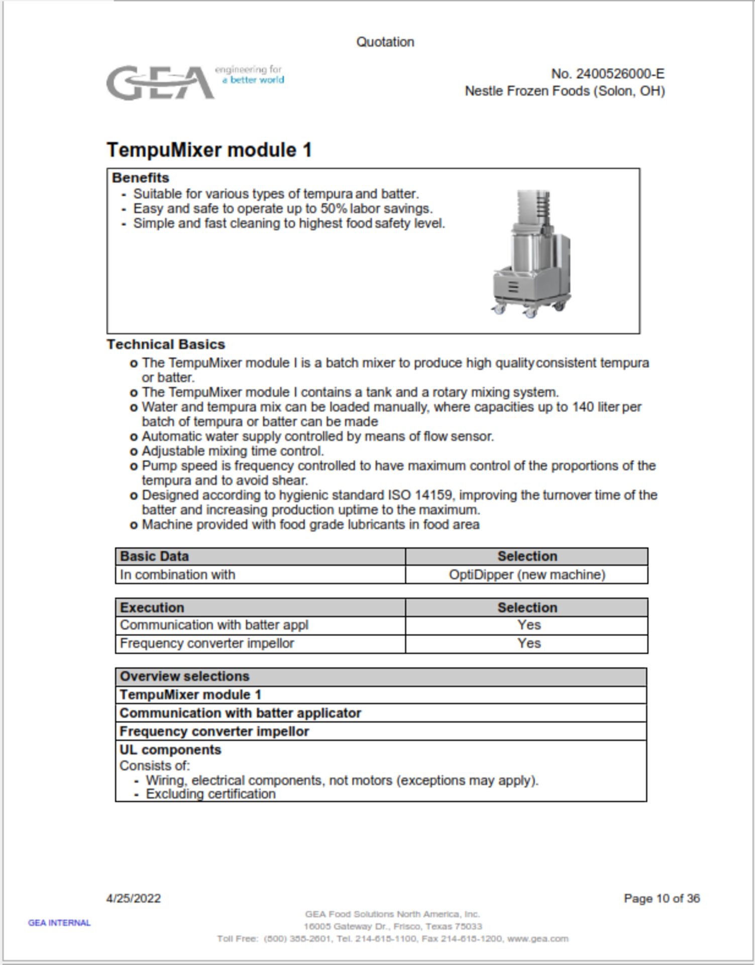 2022 GEA Tempu Mixer / Batter Mixer - Image 13 of 13