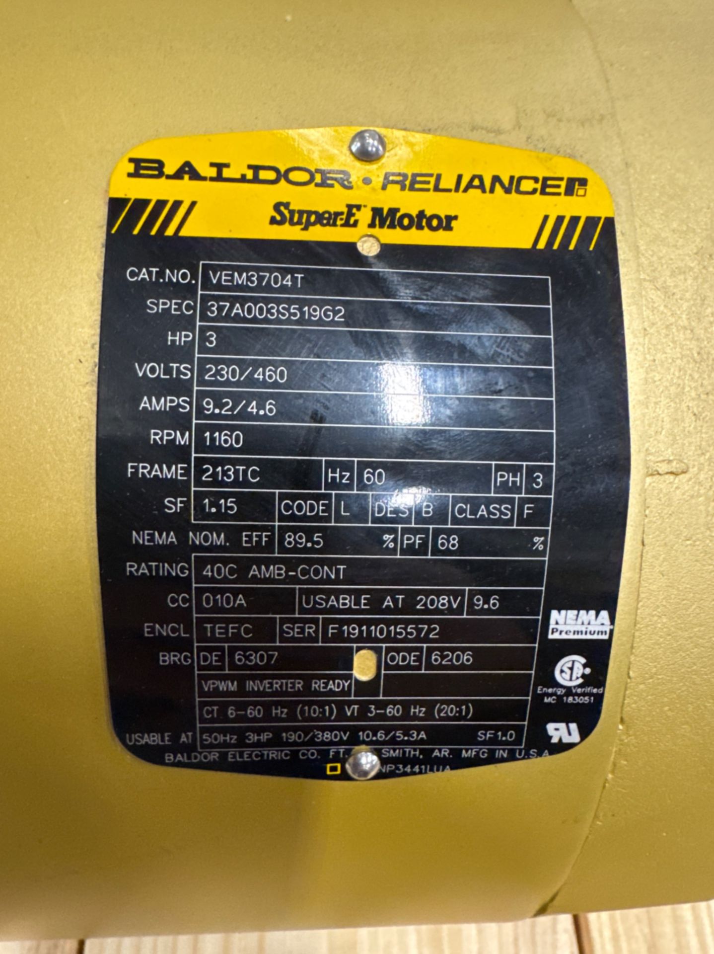 BALDOR 3 HP MOTOR - Image 5 of 6