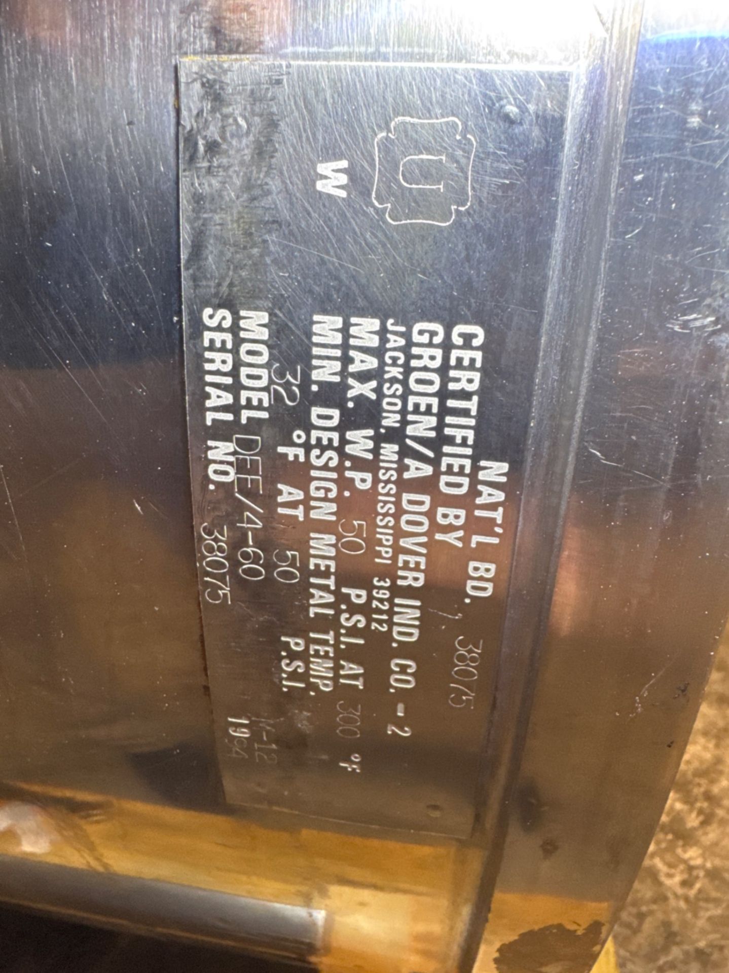 Groen 60 Gallon Jacketed S/S Tilting Kettle - Image 9 of 9