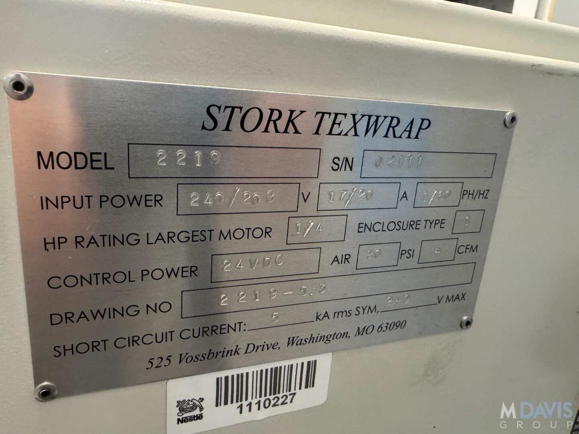 TEXWRAP L-BAR SEALER, MODEL 2219, S/N 02111, 1-PHASE, 60 HZ, 240/208 V, ALLEN BRADLEY MICROLOGIX CON - Image 10 of 10