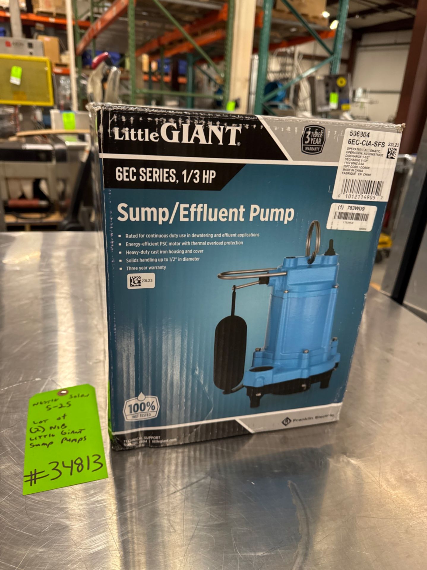 LOT OF (2) NIB LITTLE GIANT SUMP / EFFLUENT PUMPS