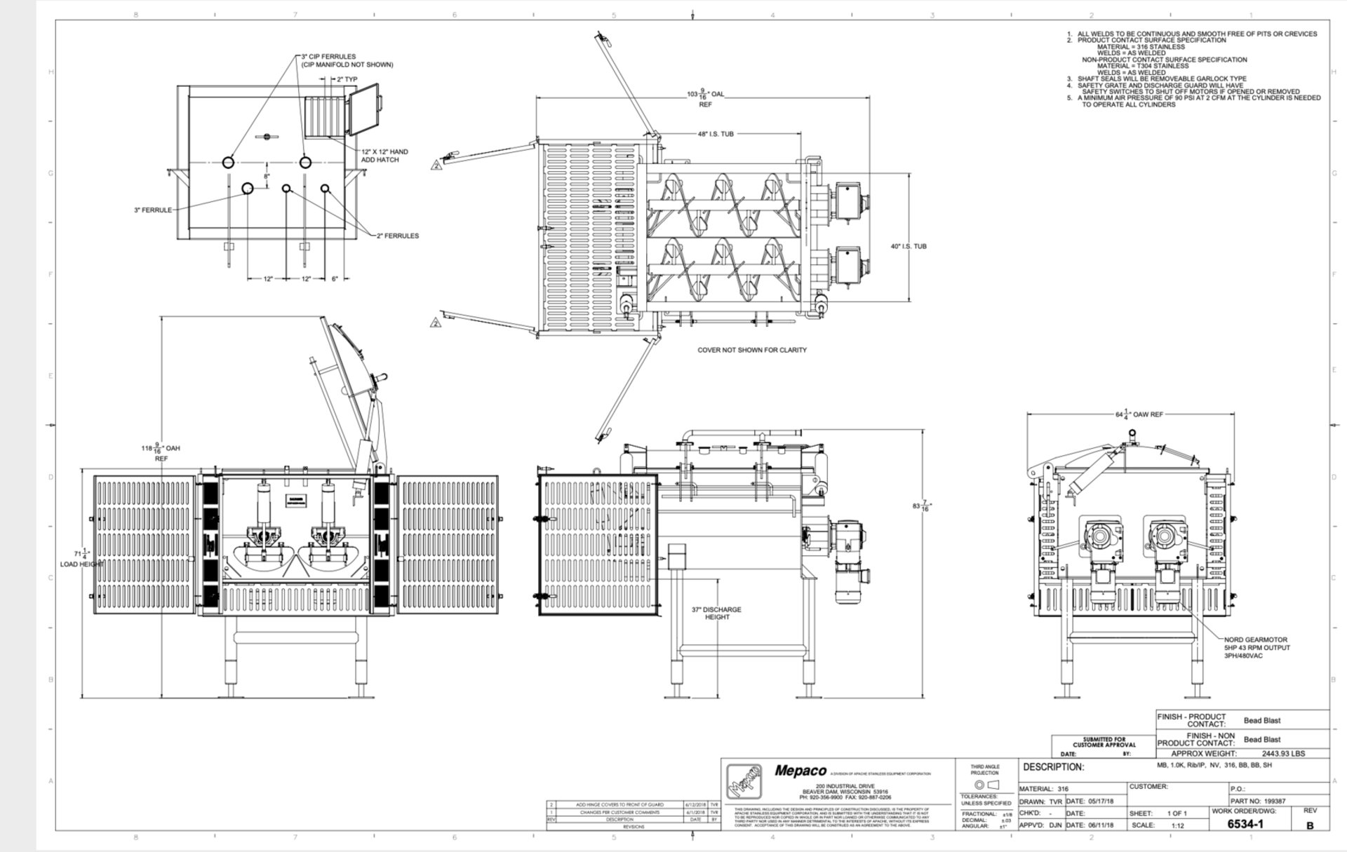 2018 MEPACO 1,000 LB DUAL RIBBON BLENDER - Image 17 of 17