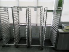 Pan rack on wheels approx. 20"w x 26"d x 70"h (as is / tel quel)