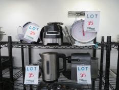 LOT including assorted items, coffee machine, scale, etc.