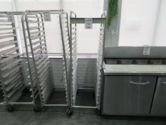 Pan rack on wheels approx. 20"w x 26"d x 69"h