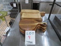 LOT including assorted wooden cutting boards (qty 18)
