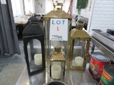 LOT including assorted decorative candle holders (qty 4)