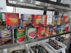 LOT including assorted cans ;sauce, eggplants, etc. (qty 20)