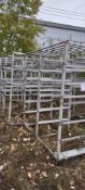 (10) stainless steel racks on wheels 73" x 36"