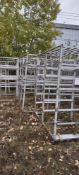 (10) stainless steel racks on wheels 73" x 36"