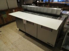 TRUE 2 door refrigerated preparation table #TSSU-72-18-HC approx. 72"w x 30"d x 36"h