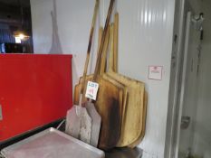Wood and stainless steel pizza servers (qty 6)