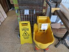 LOT including mop wringer bucket and dollie