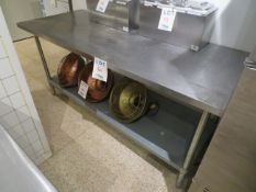 Stainless steel table approx. 72"w x 30"d x 34"h