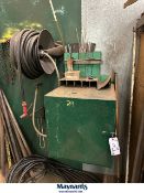 lot of welding wire and hose reel