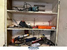 loose contents of cabinet snap rings, grease gun