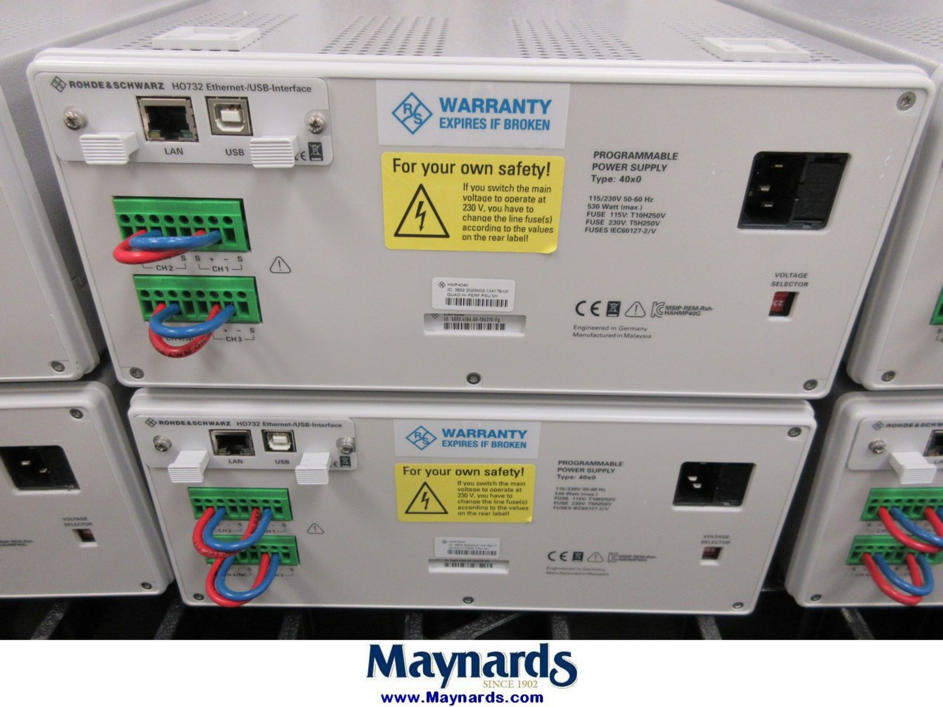 Lot of (2) Rohde & Schwarz #HMP4040 4-Channel Power Supplies - Image 4 of 4