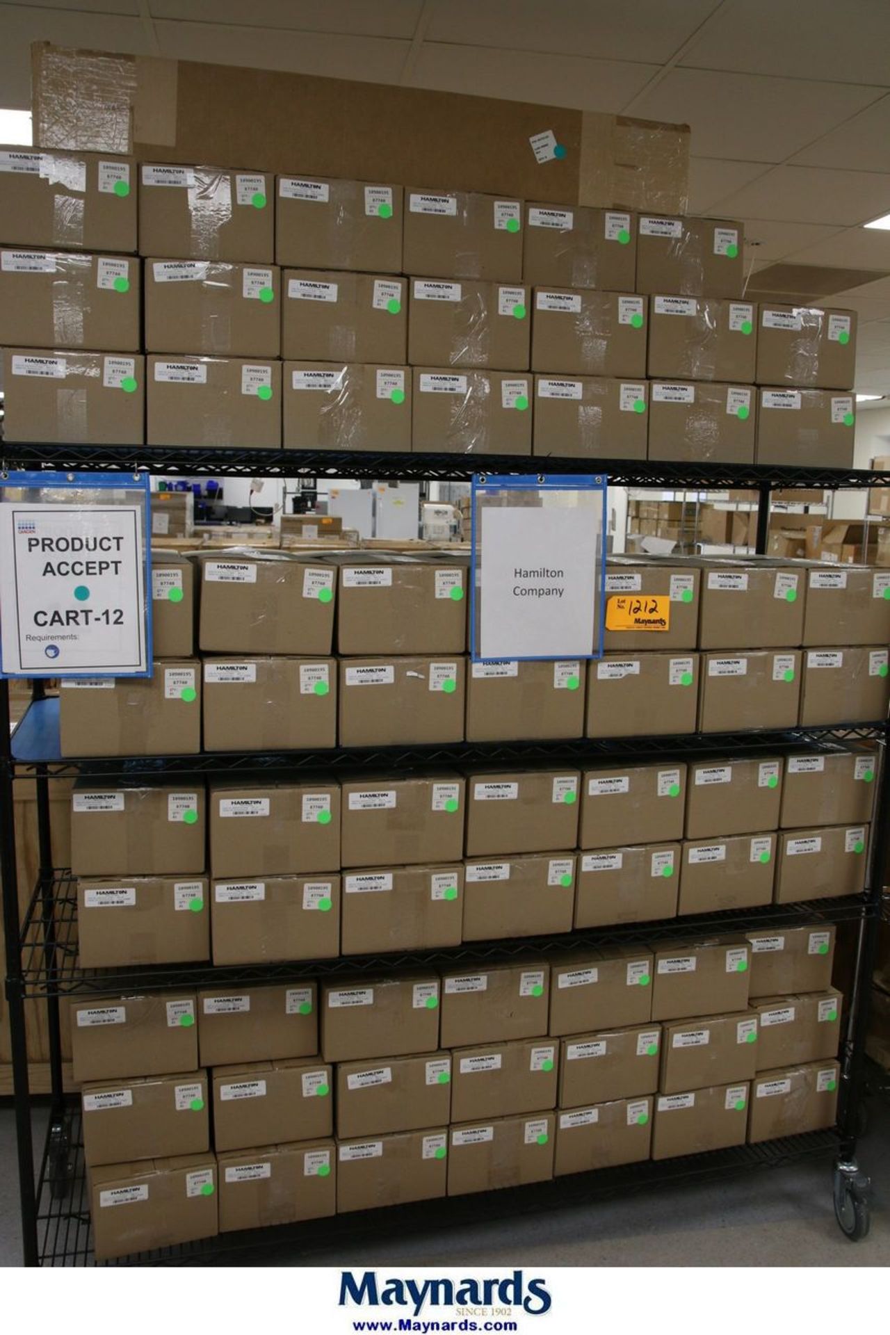 Rolling Steel Wire Rack with Contents Assorted Hamilton Syringe Pumps ...