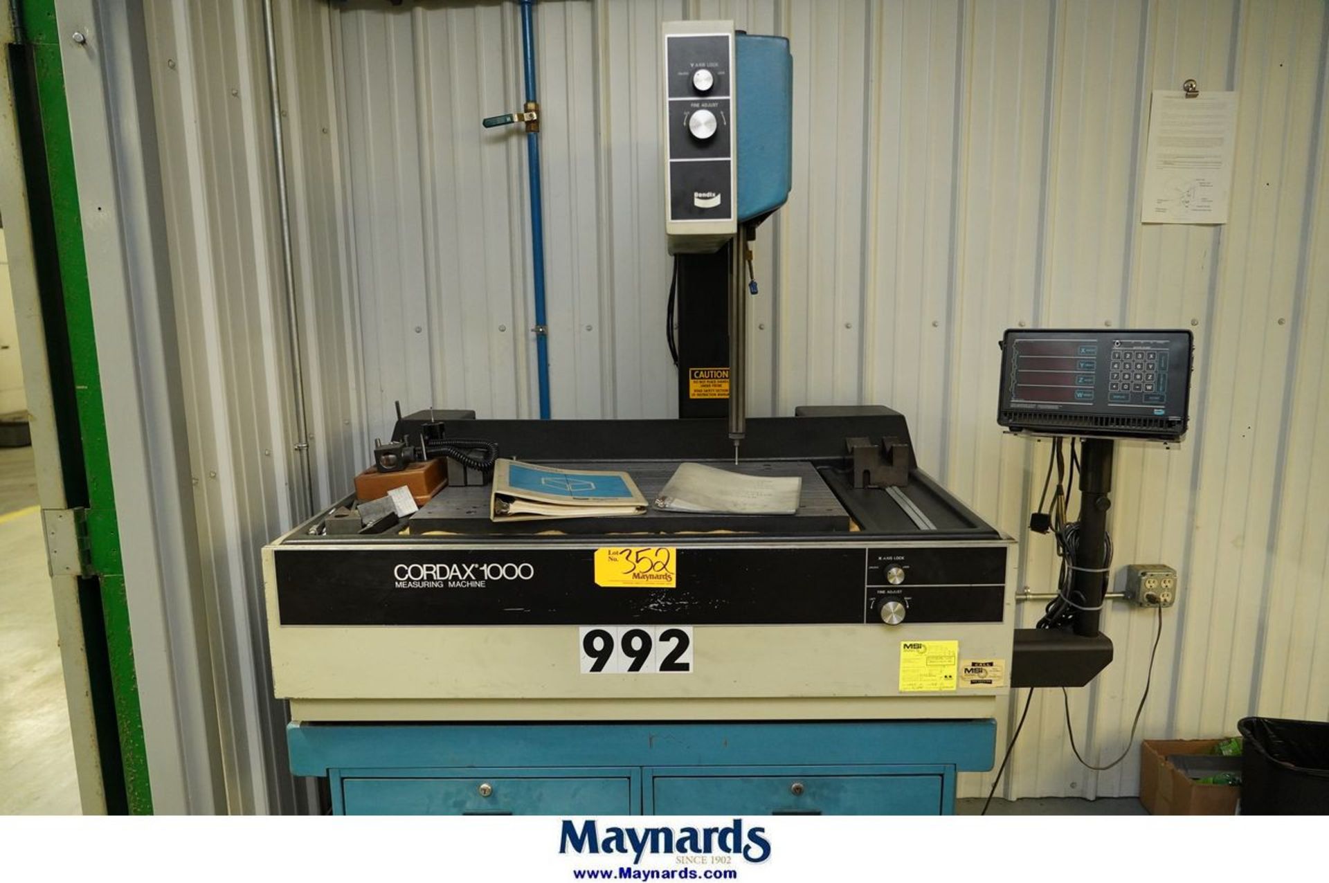 Pcvs Bendix Machine Bendix Cordax 1000 Bridge-Type Coordinate Measuring Machine #992 ...