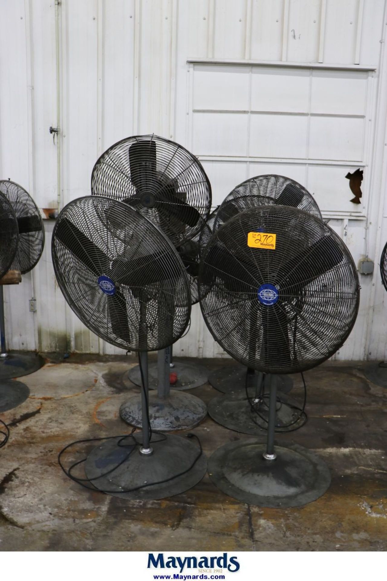Lots Fans { Choice of lots: 269, 270, 271 } Lot of (6) Pedestal Shop Fans 120V