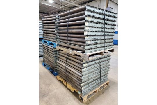 (40x) Sections of 40" L x 43" Crown Lift 5-Deep Gravity Flow Roller Conveyor ($35 Loading fee will b - Image 4 of 6