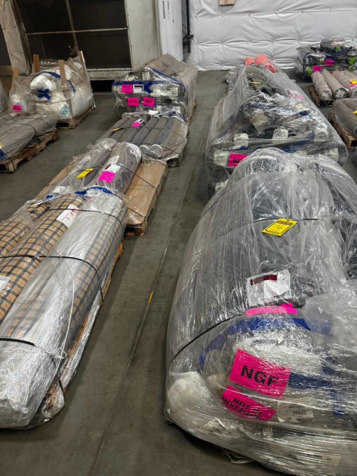 Polyester Pallets (10) Pallets of Material Consisting of Polyester Mesh, Twill Lining ...