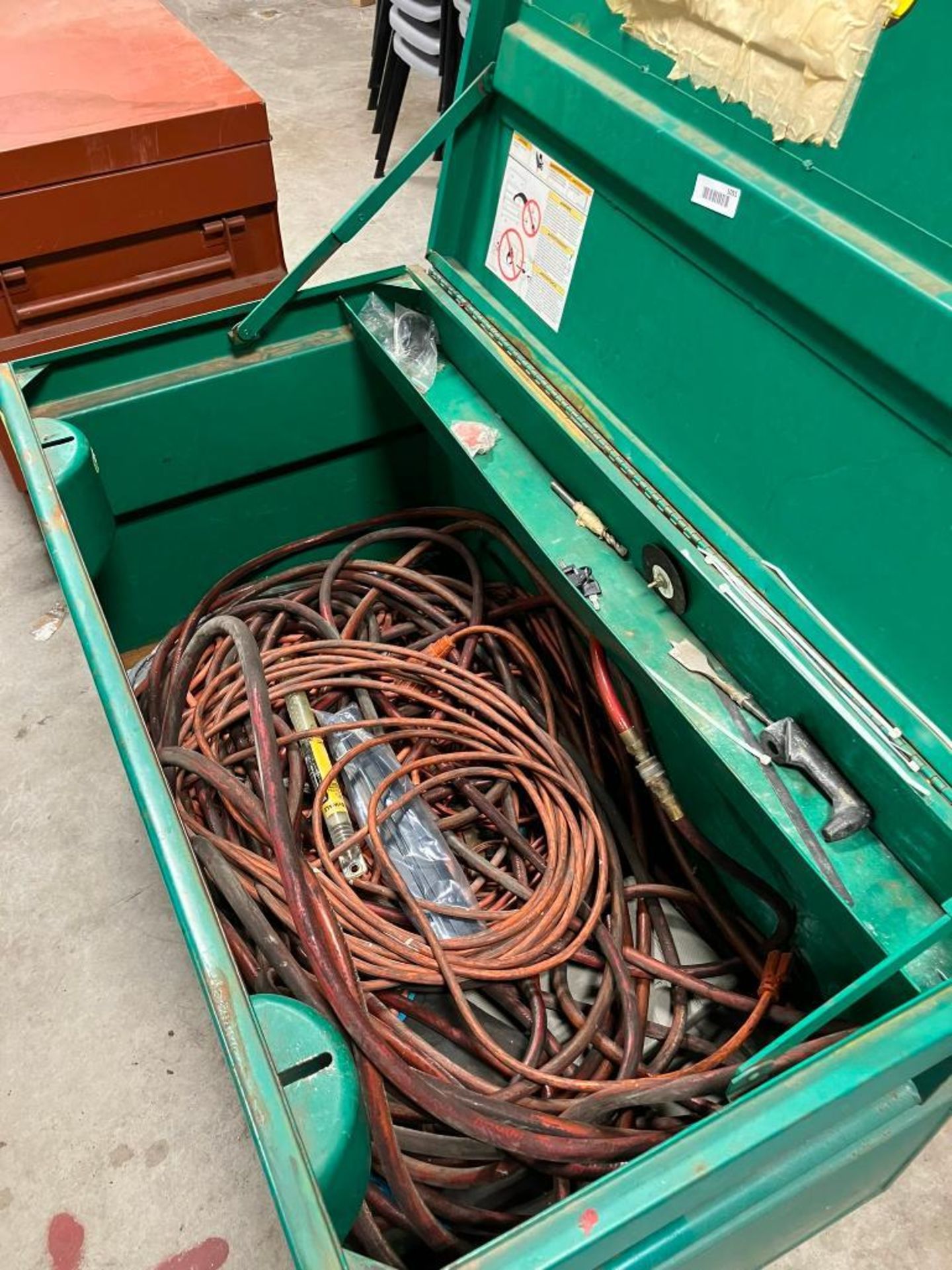 Greenlee Rigging Box Greenlee Rolling Gang Box w/ Extension Cords & Air Hose