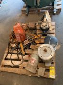 Pallet w/ Graco Husky Air Operated Double Diaphragm Pump, 1", Dayton 1-Ton Capacity Electric Chain H