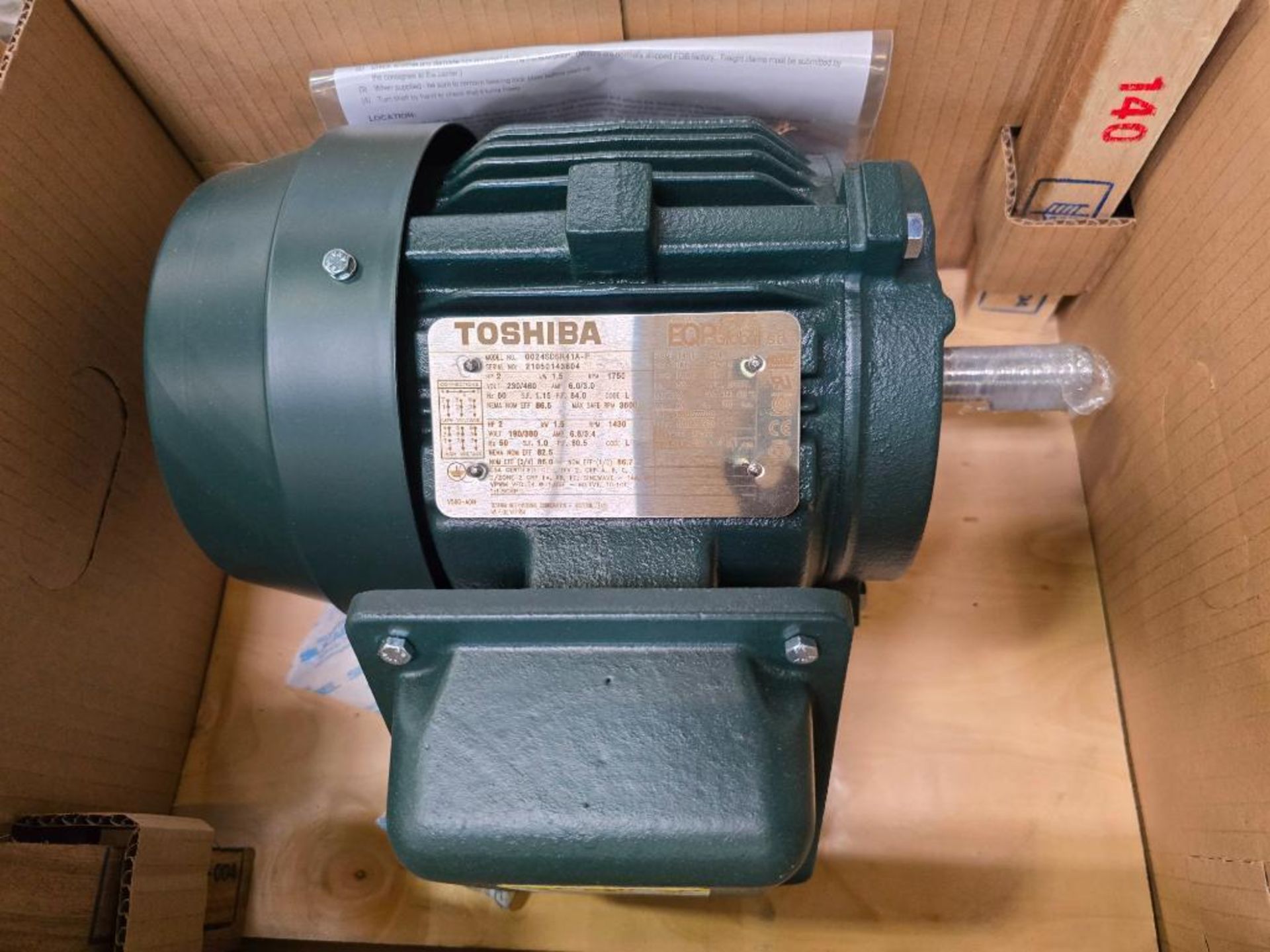 (11x) Toshiba 2-HP Polyphase AC Induction Motors, 1.5Kw, 230/460V ...