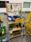 Cart w/ Assorted Quick-Change Turning Tool Holders, Kyocera Boring Bar, Tool Holders, Carbide Insert