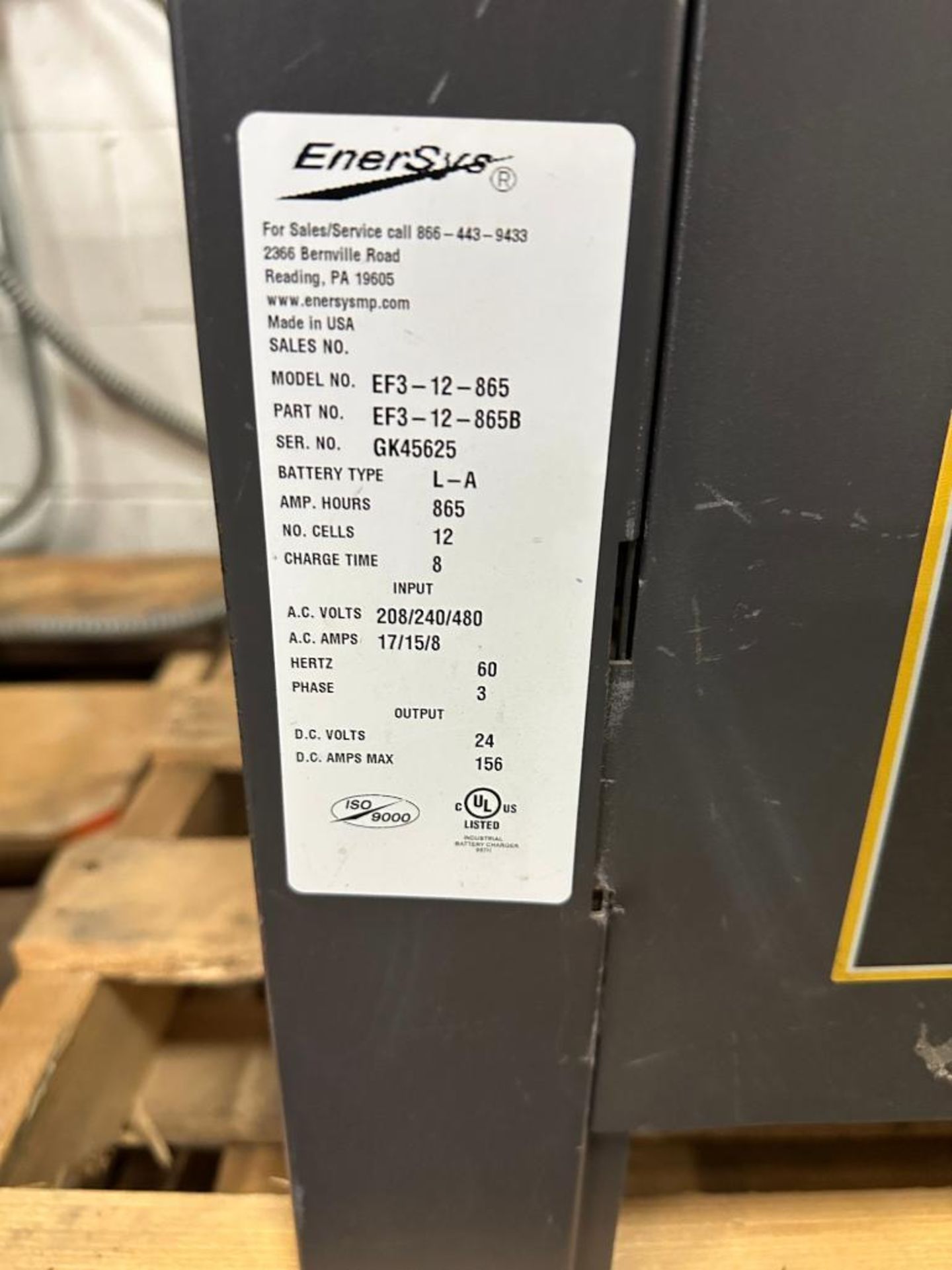 Enersys Enforcer Ferro 24V Battery Charger, Model EF3-12-865, 208/240 ...