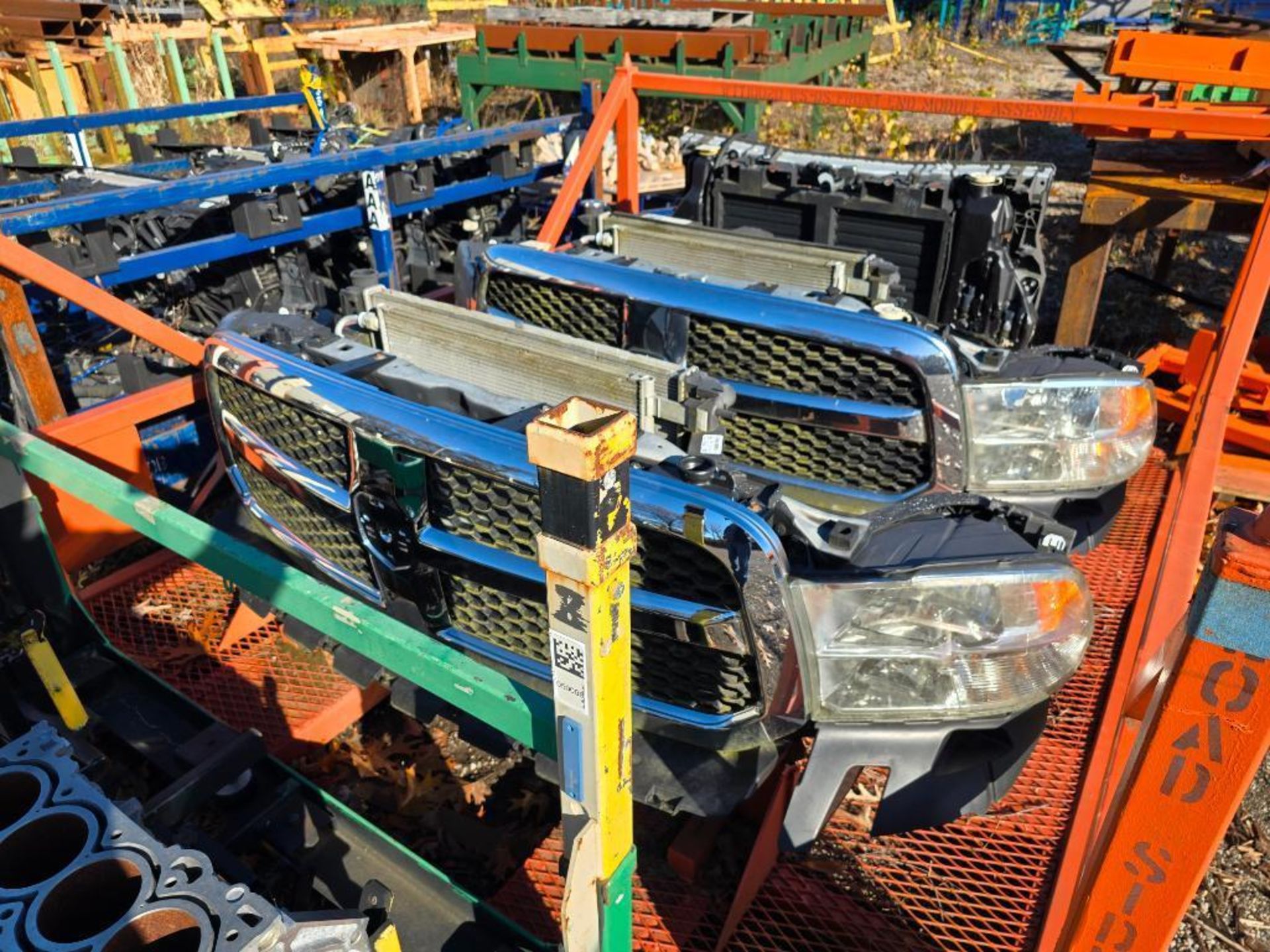 (4) Racks w/ (5) Ford Test Engines & (6) Dodge Truck Front End ...