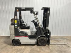 Nissan 5,000-LB. Capacity Forklift, Model MCP1F2A25LV, S/N CP1F2-9P6749, LPG Fuel, Treaded Front Tir
