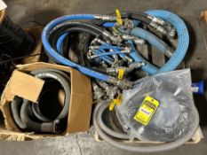Pallet of Misc. Pipes And Flexible Hoses, Aflex Bioflex 3Q-2021, Blastmaster Heavy Duty Abrasive Bla