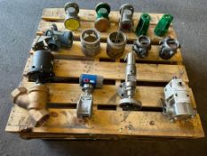 (JPS) Pallet of Misc. Items; Gemu 3" Bronze Valve, Fisher Valve Parts, Wright CP10 Stainless 1-1/2"