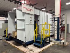 Line 2 includes an electrostatic paint application system with a Nordson Corporation powder applica