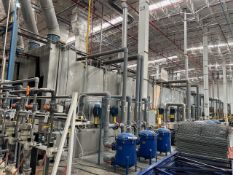 Parts washer for lines 2, 3, and 4, with 8 stainless steel tubs and pumps of different capacities,