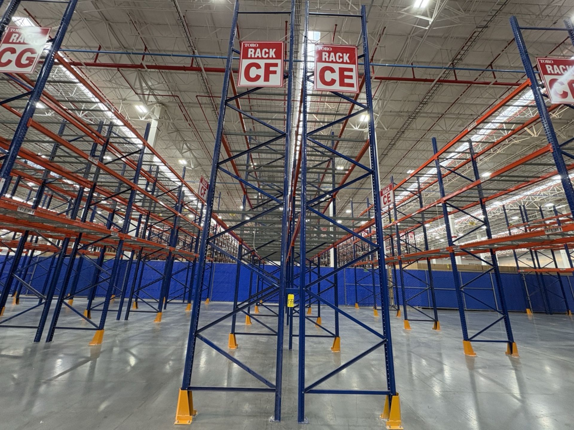 2 rows of storage racks measuring 11 meters long, 6 meters high, and 1. ...