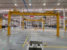 MUNCK 1-ton traveling crane with 8“ x 8” IPR beam and 12“ x 6.5” joist, contains 2 bridges with 2 M