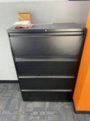 {LOT} (2) Lateral File Cabinets and Office Supplies On Counter